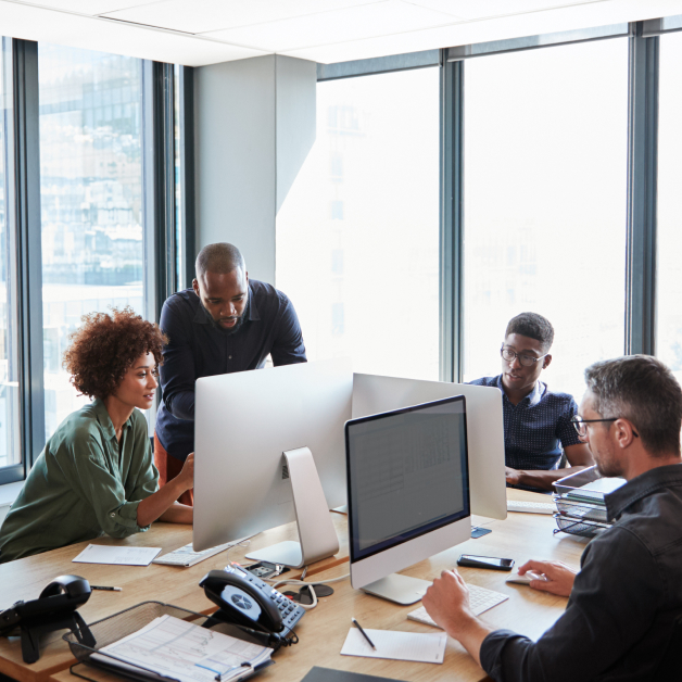 Exchange employees at work